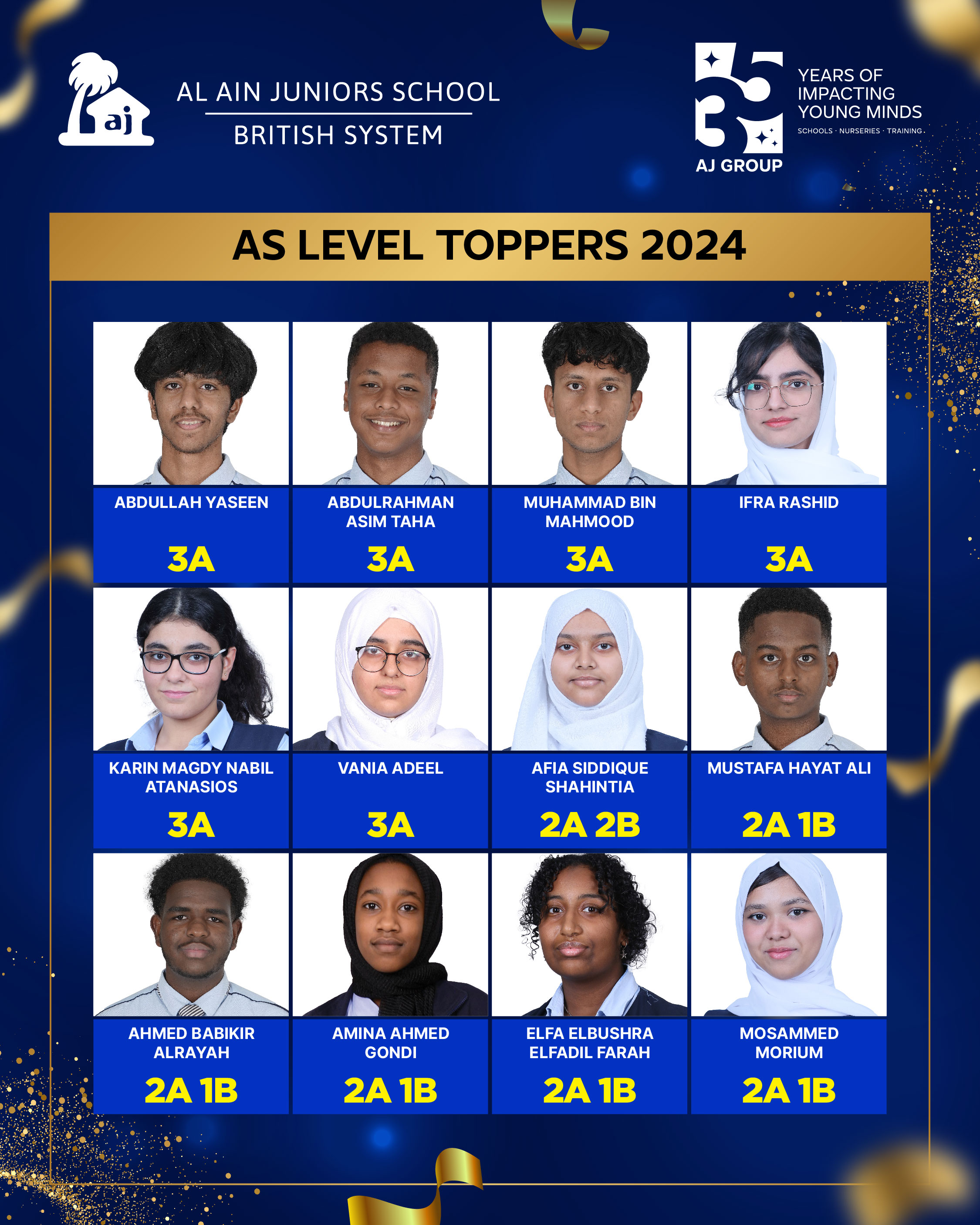 AJB CAIE Results 2024 AS Level Toppers