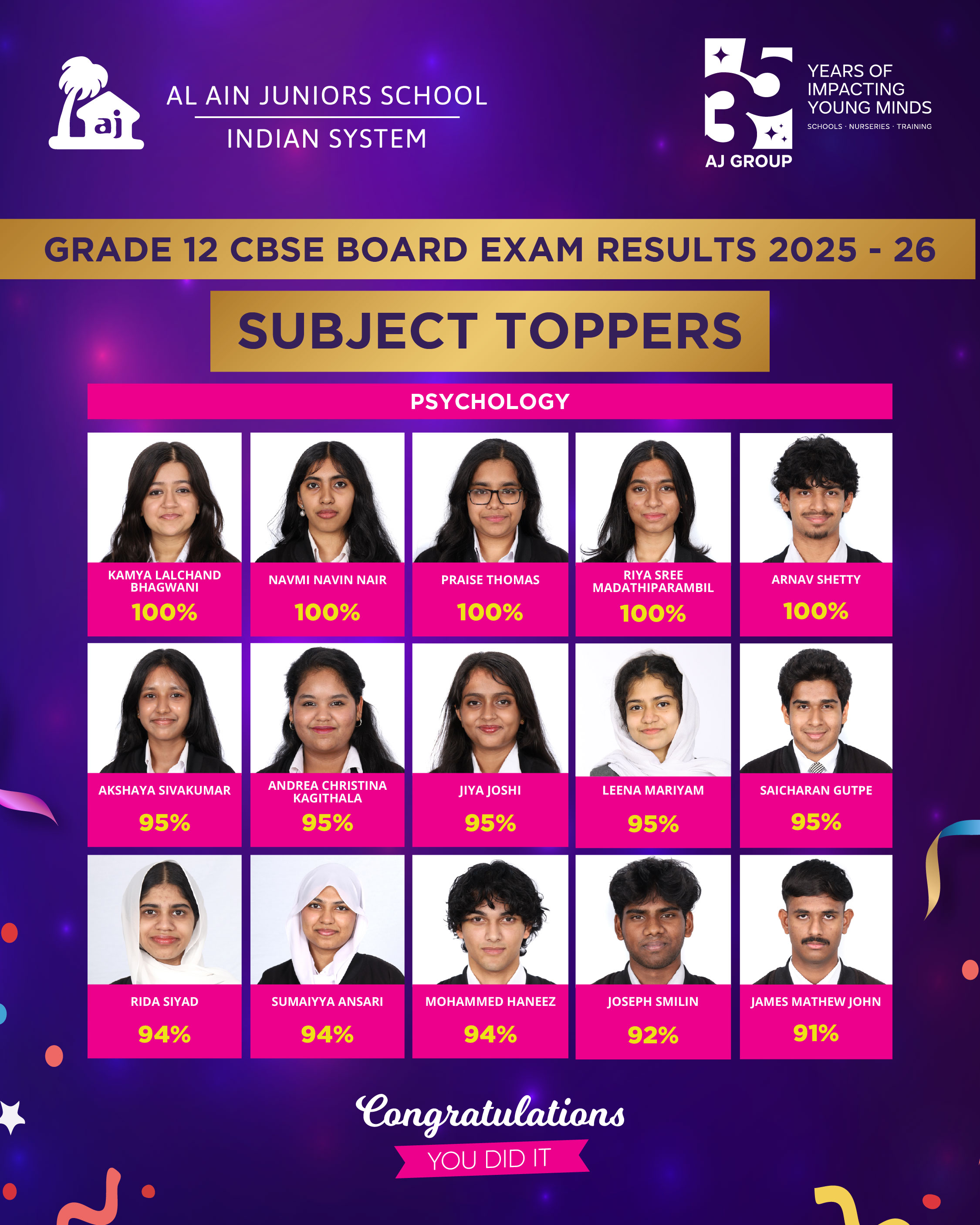 AJI CBSE Grade 12 Results 2026 9
